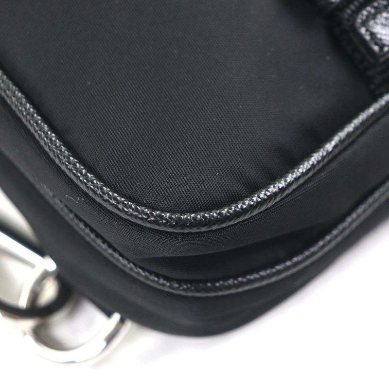 Prada Saffiano Leather Nylon Renylon Triangle Logo Plate Smartphone Case Bag — view 5
