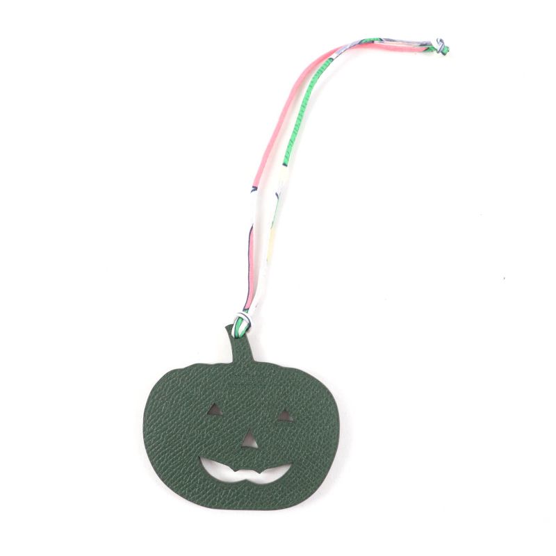 Hermes Petite Ash Charm Blue Green Togo Pumpkin Bag — view 2