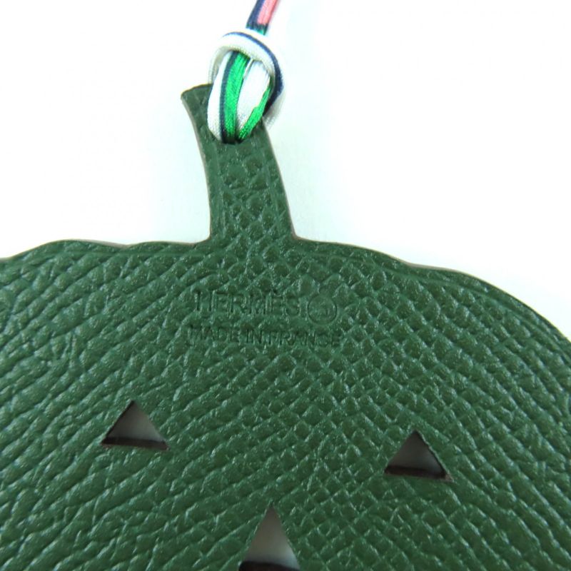 Hermes Petite Ash Charm Blue Green Togo Pumpkin Bag — view 7