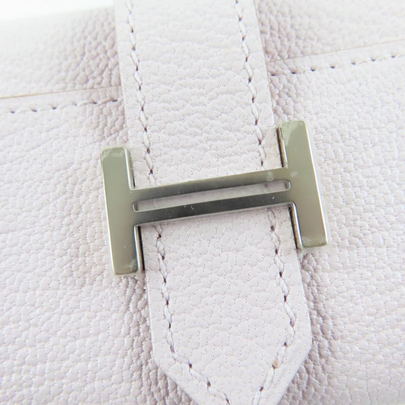 Hermes Bearn Chevre Mauve Pere Silver Hardware 4 Ring Key Case Engraved W — view 7