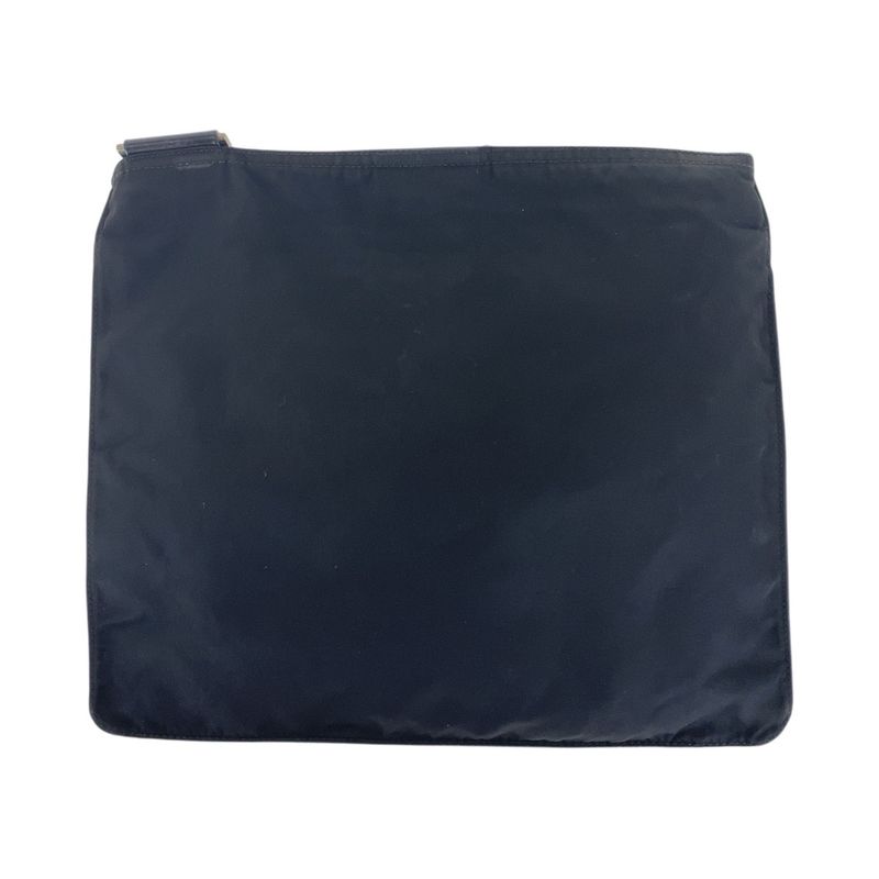 Prada Tessuto Triangle Logo Plate Black Silver Hardware Nylon Shoulder Bag — view 2