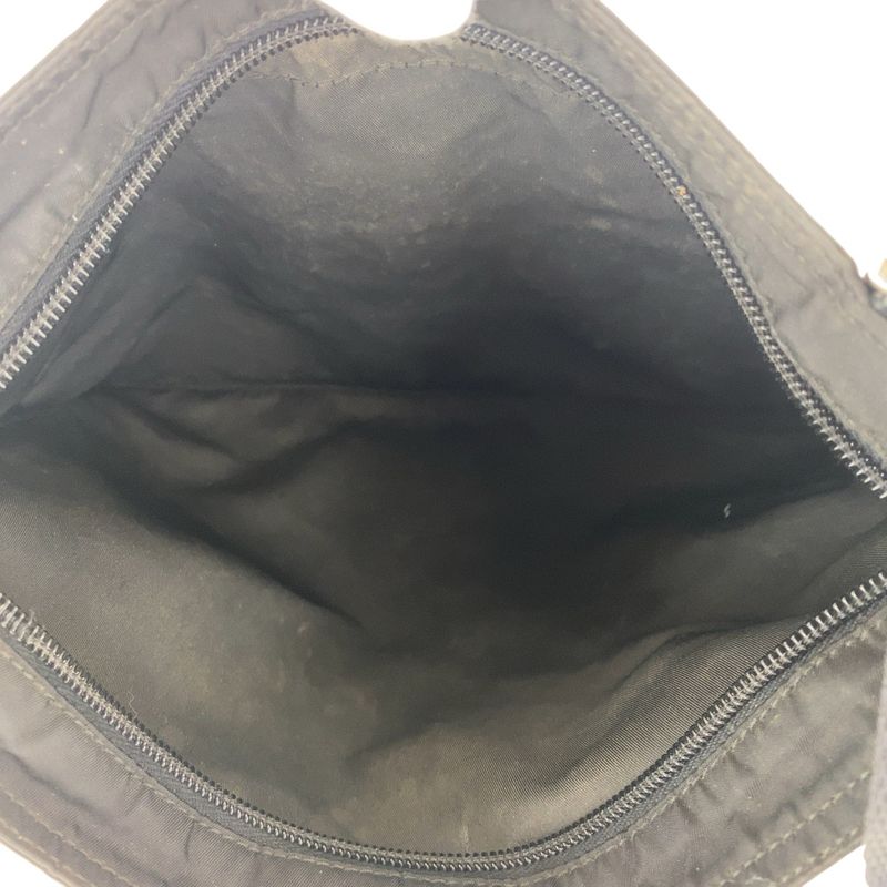 Prada Tessuto Triangle Logo Plate Black Silver Hardware Nylon Shoulder Bag — view 8
