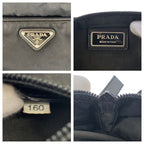 Prada Tessuto Triangle Logo Plate Black Silver Hardware Nylon Shoulder Bag — view 4