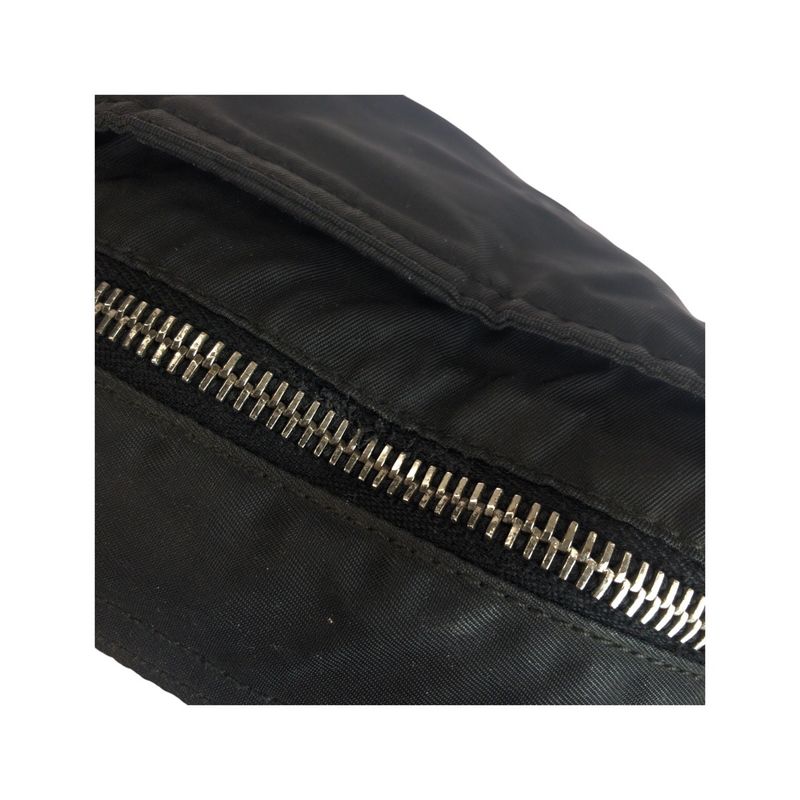 Prada Tessuto Triangle Logo Plate Black Silver Hardware Nylon Shoulder Bag — view 4