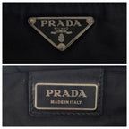 Prada Tessuto Triangle Logo Plate Black Silver Hardware Nylon Shoulder Bag — view 6