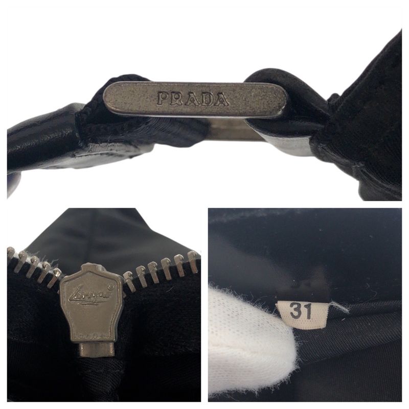 Prada Tessuto Triangle Logo Plate Black Silver Hardware Nylon Shoulder Bag — view 5