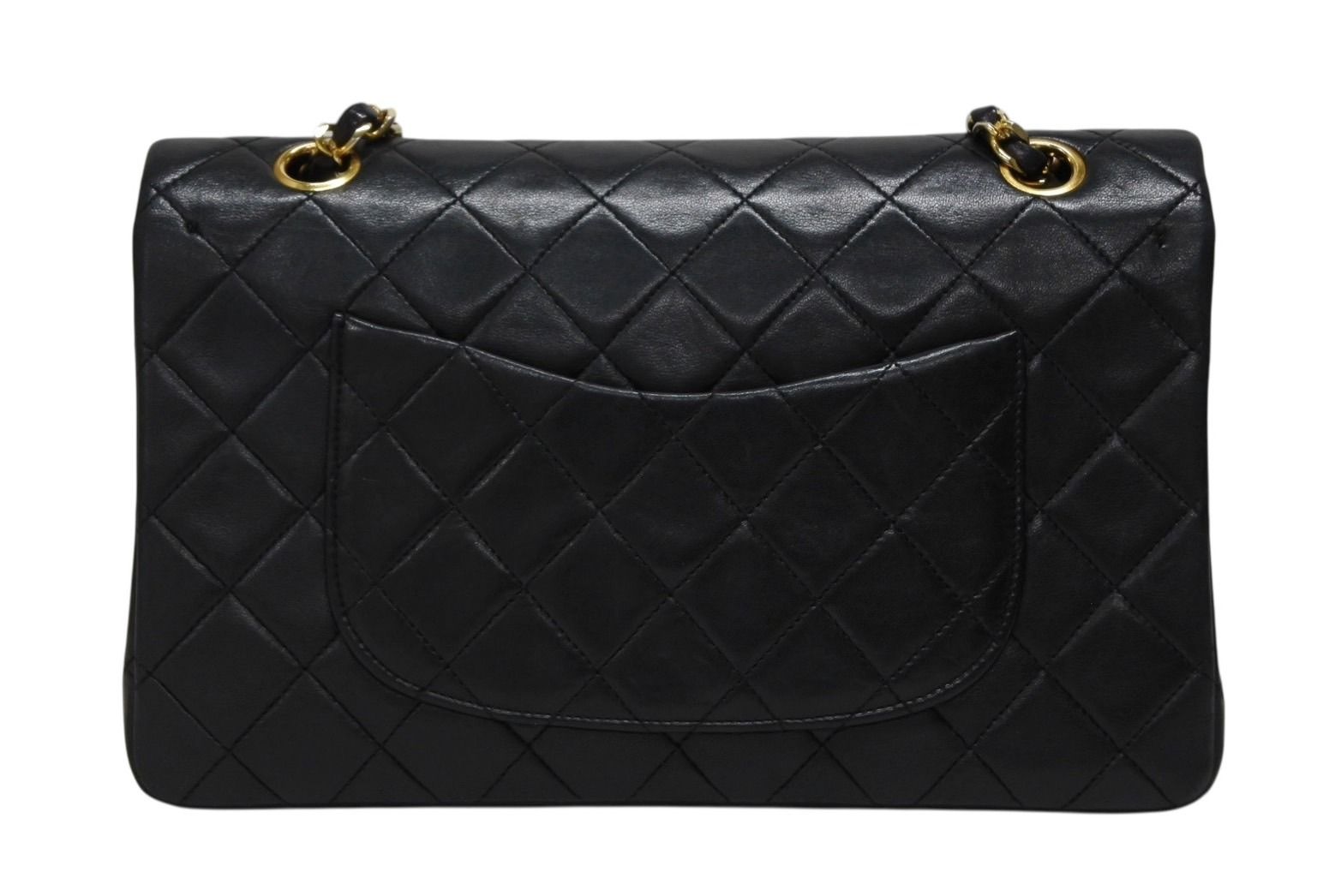 Chanel Quilted 25 Double Flap Chain Shoulder Bag CC Logo Lambskin Gold — view 2