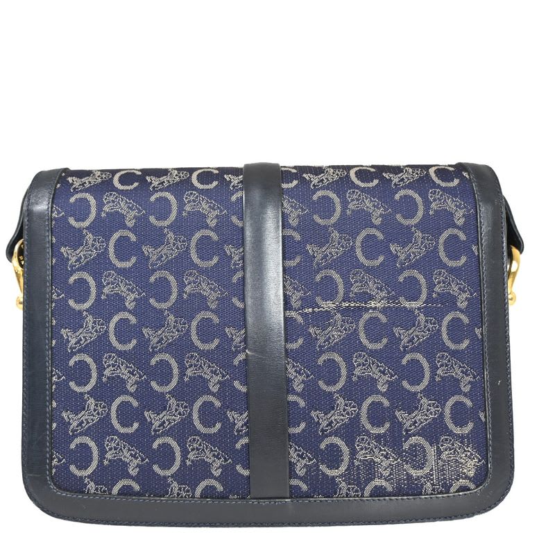 Celine Carriage One Shoulder Macadam Navy Gold 60 Bs100 — view 4