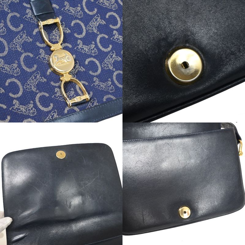 Celine Carriage One Shoulder Macadam Navy Gold 60 Bs100 — view 8