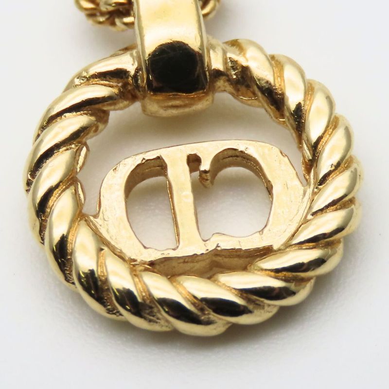 Christian Dior Necklace Metal Gold CD Logo Plated Accessories — view 7