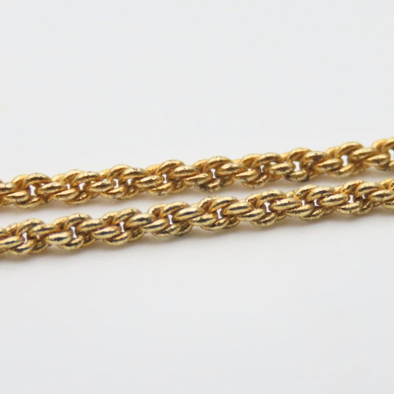 Christian Dior Necklace Metal Gold CD Logo Plated Accessories — view 8