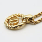 Christian Dior Necklace Metal Gold CD Logo Plated Accessories — view 5