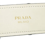 Prada Shoulder Belt White Black Flower Leather Strap 1085