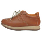 Hermes Quick Sneakers H Logo Leather Cowhide Low Cut 35.5 Brown Mnk 3 — view 3