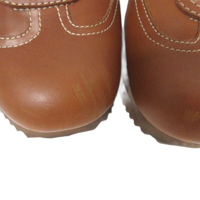 Hermes Quick Sneakers H Logo Leather Cowhide Low Cut 35.5 Brown Mnk 3 — view 9