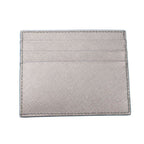 Prada Logo Plate Saffiano Leather Card Case 1 Mc223 Silver — view 3