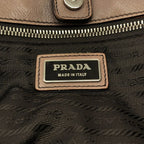 Prada Glace Zippers 2 Wayleather Bag Bn1592 Beige Black — view 5