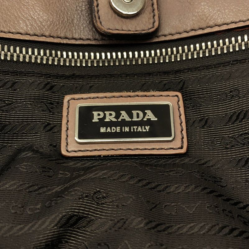 Prada Glace Zippers 2 Wayleather Bag Bn1592 Beige Black — view 5