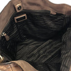 Prada Glace Zippers 2 Wayleather Bag Bn1592 Beige Black — view 6