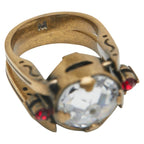 Dior Ring m Gold Red Plated Rhinestone — view 7