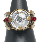 Dior Ring m Gold Red Plated Rhinestone — view 3