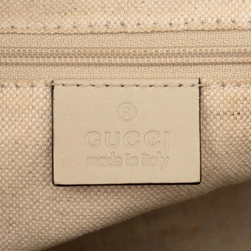 Gucci GG Canvas Shoulder Bag 2way Beige White Leather — view 5