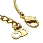 Christian Dior Necklace Metal Rhinestone Gold Heart Logo Plated Accessories — view 8