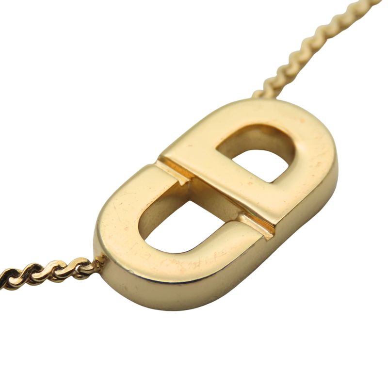 Christian Dior Necklace Metal Gold Logo Plated Accessories Women — view 5