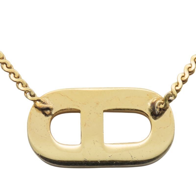 Christian Dior Necklace Metal Gold Logo Plated Accessories Women — view 3