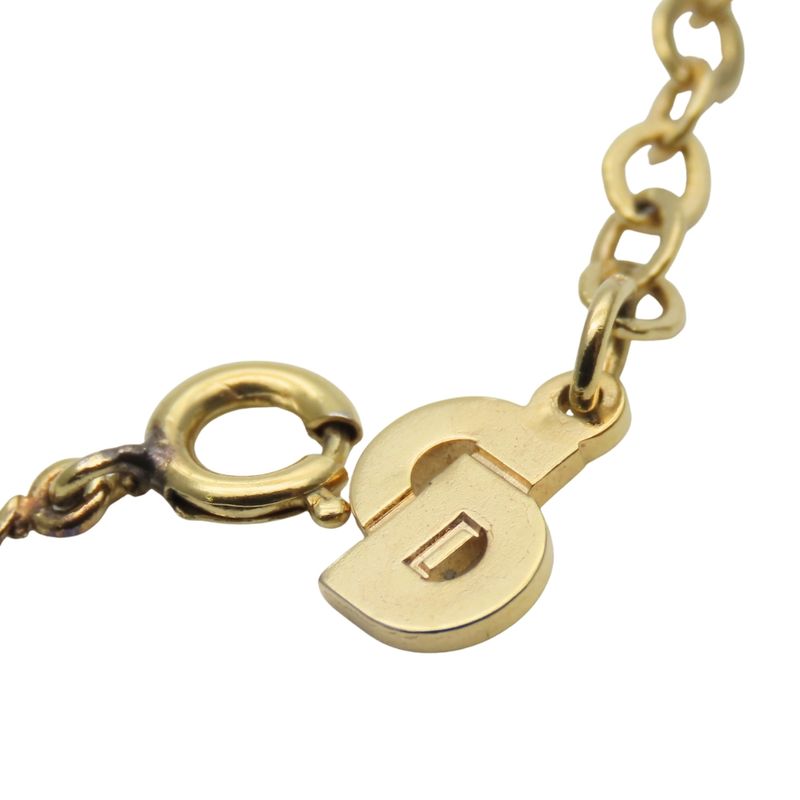 Christian Dior Necklace Metal Gold Logo Plated Accessories Women — view 9