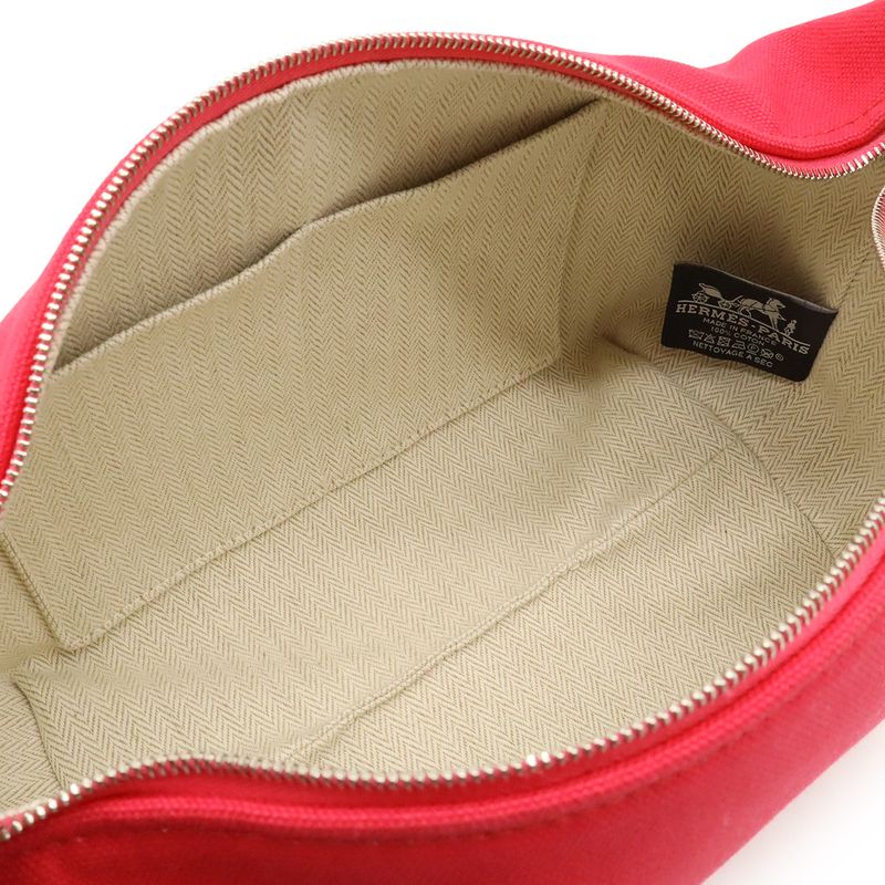 Hermes Brid a Black PM Bath Pouch Cosmetic Handbag Canvas — view 5