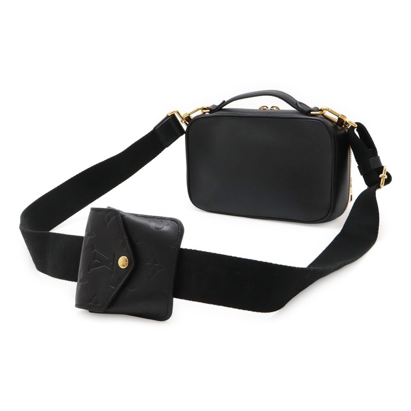 Louis Vuitton Utility Crossbody Bag 2-Way Clutch Leather Black — view 2