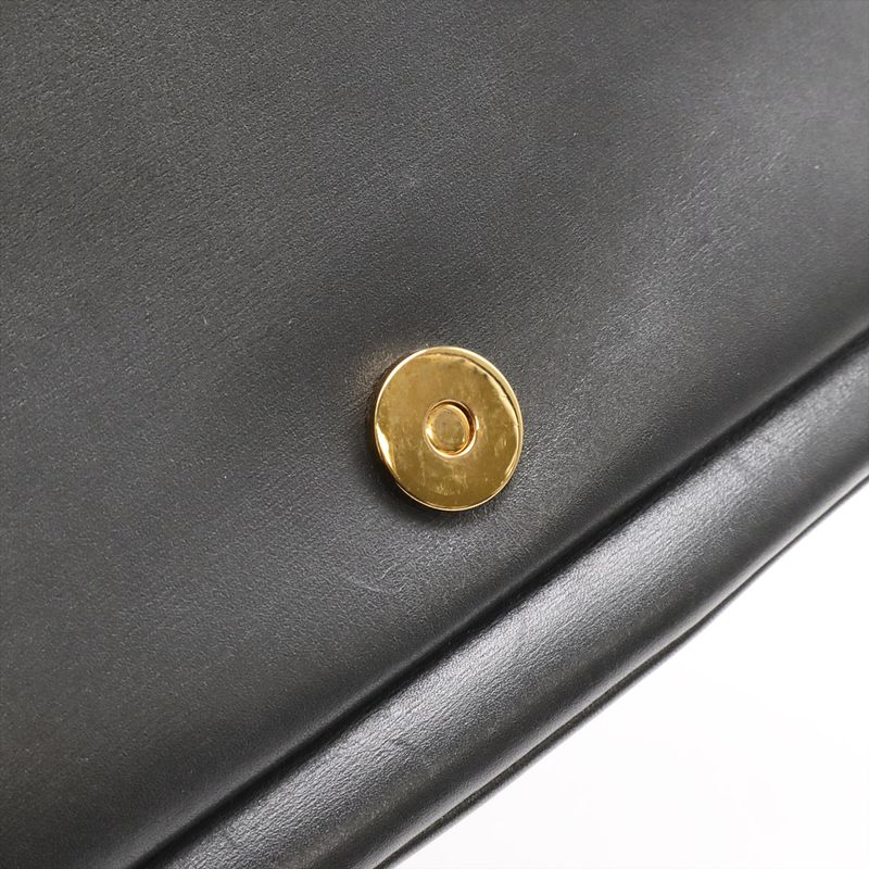 Gucci Ally GG Marmont Shoulder Bag Pochette Leather Black Gold Hardware — view 8