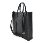 Louis Vuitton Monogram Eclipse Sac Plat Tote Handbag Vertical 2-Way Shoulder Bag — view 2
