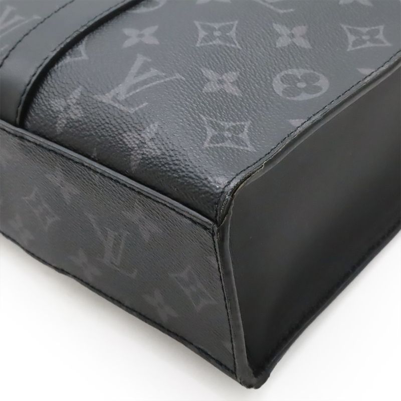 Louis Vuitton Monogram Eclipse Sac Plat Tote Handbag Vertical 2-Way Shoulder Bag — view 3