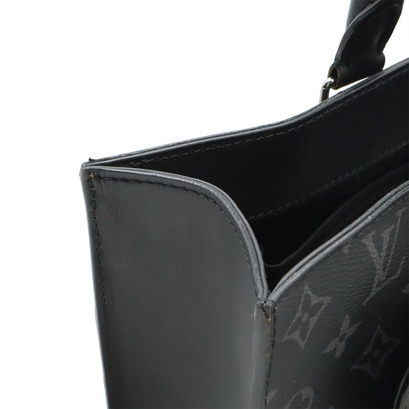 Louis Vuitton Monogram Eclipse Sac Plat Tote Handbag Vertical 2-Way Shoulder Bag — view 8