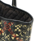 Chanel Coco Travel Tote Handbag Leather Black Beige Red Silver Hardware — view 4