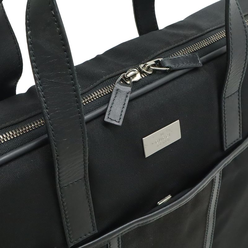 Gucci Logo Plate Business Bag Briefcase Document Purse 2-Way Shoulder Nylon — view 7