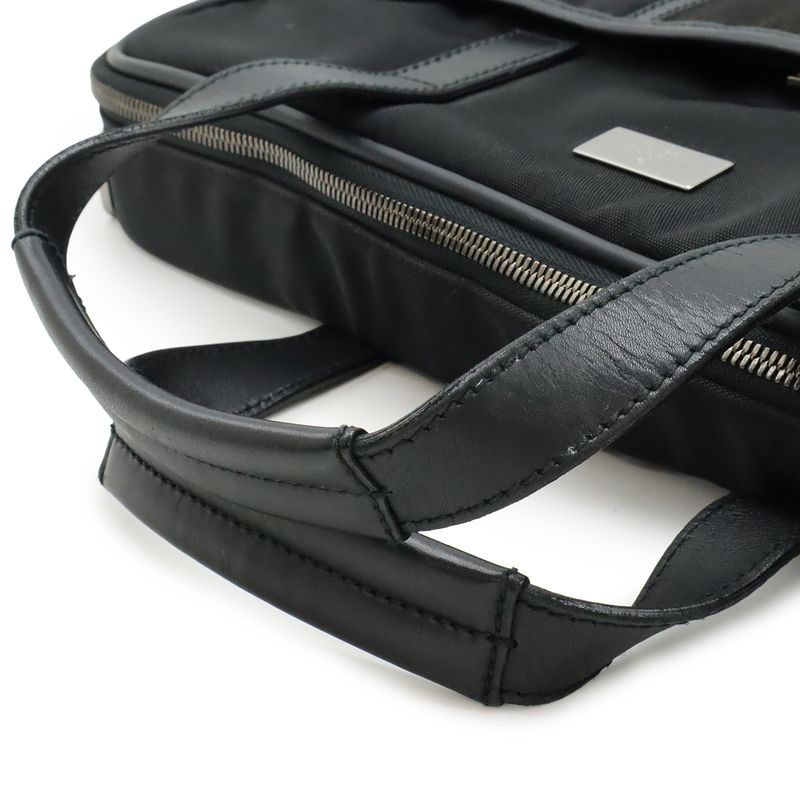 Gucci Logo Plate Business Bag Briefcase Document Purse 2-Way Shoulder Nylon — view 6