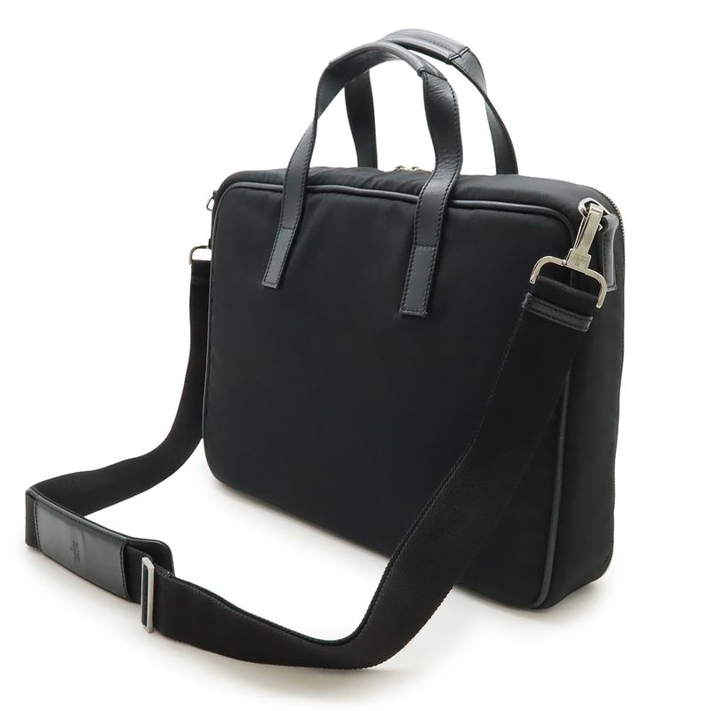 Gucci Logo Plate Business Bag Briefcase Document Purse 2-Way Shoulder Nylon — view 2