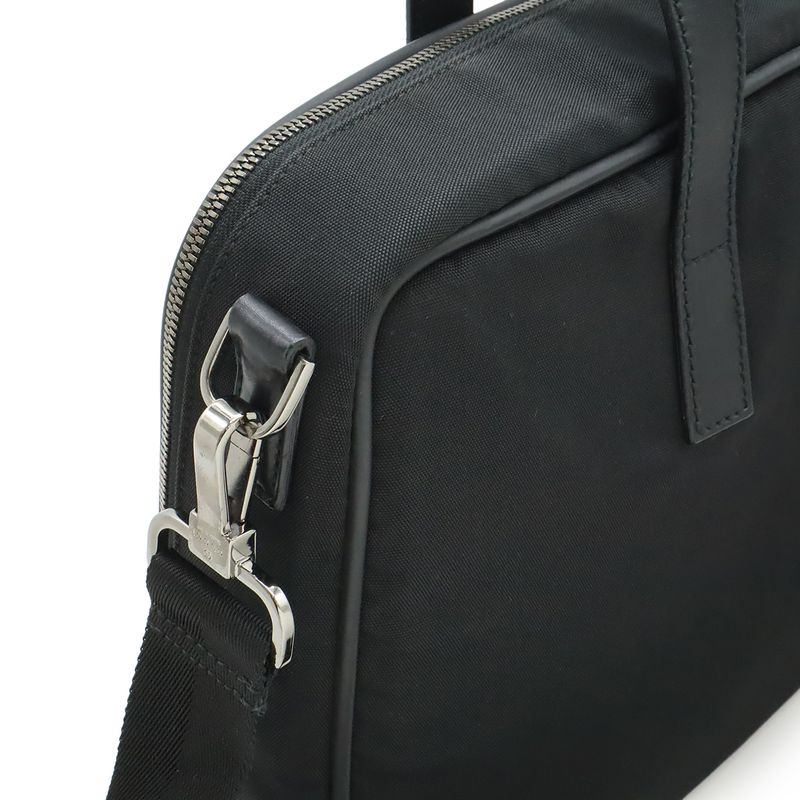 Gucci Logo Plate Business Bag Briefcase Document Purse 2-Way Shoulder Nylon — view 4