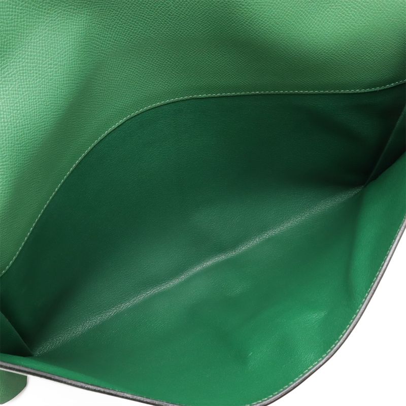 Hermes Kirius Second Bag Clutch Business Courchevel Leather Green — view 5