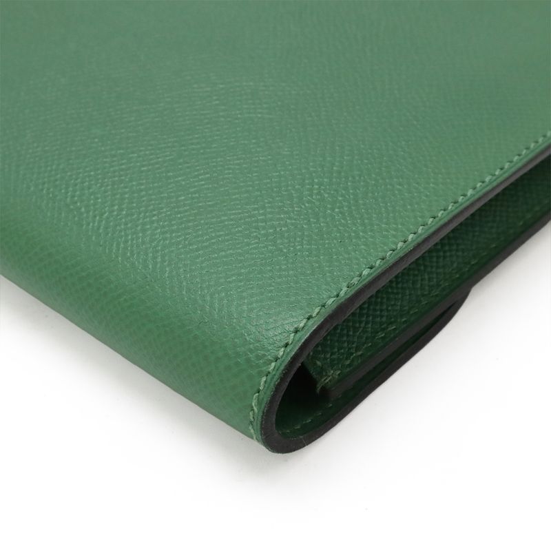 Hermes Kirius Second Bag Clutch Business Courchevel Leather Green — view 3