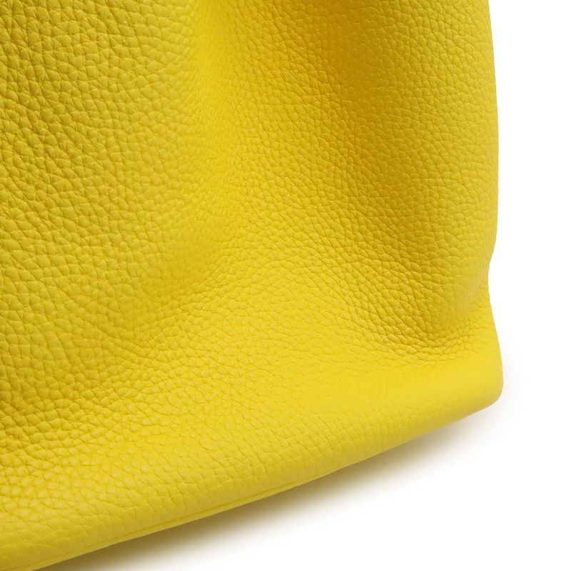 Hermes Picotin Lock MM Tote Taurillon Clemence Leather Lime Yellow — view 9