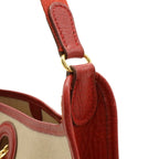 Hermes Vespa PM Shoulder Toile Ash Leather Beige Red Gold Hardware — view 5