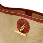Hermes Vespa PM Shoulder Toile Ash Leather Beige Red Gold Hardware — view 9