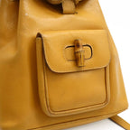 Gucci Bamboo Backpack Shoulder Bag Leather Beige Light Brown 003 — view 9