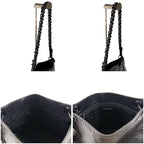 Prada Chain Shoulder Bag Black Leather Hobo Soho Plastic — view 6