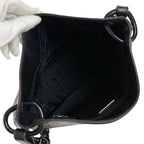 Prada Chain Shoulder Bag Black Leather Hobo Soho Plastic — view 8