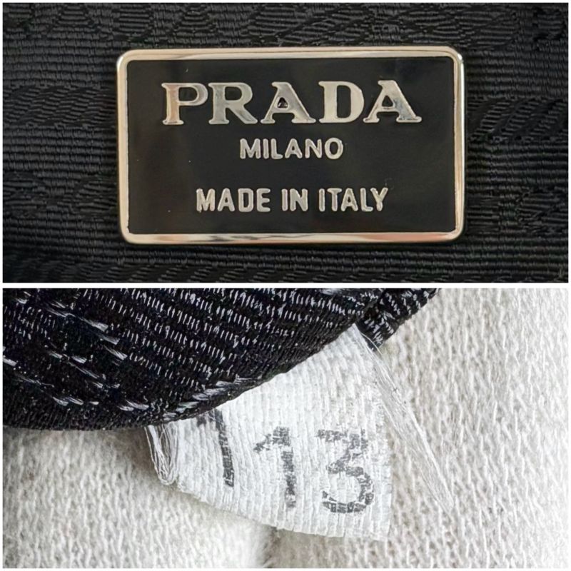 Prada Chain Shoulder Bag Black Leather Hobo Soho Plastic — view 7